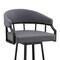 Armen Living Palmdale 30" Swivel Slate Gray Faux Leather and Black Metal Bar Stool 795044878202 - alternate 5